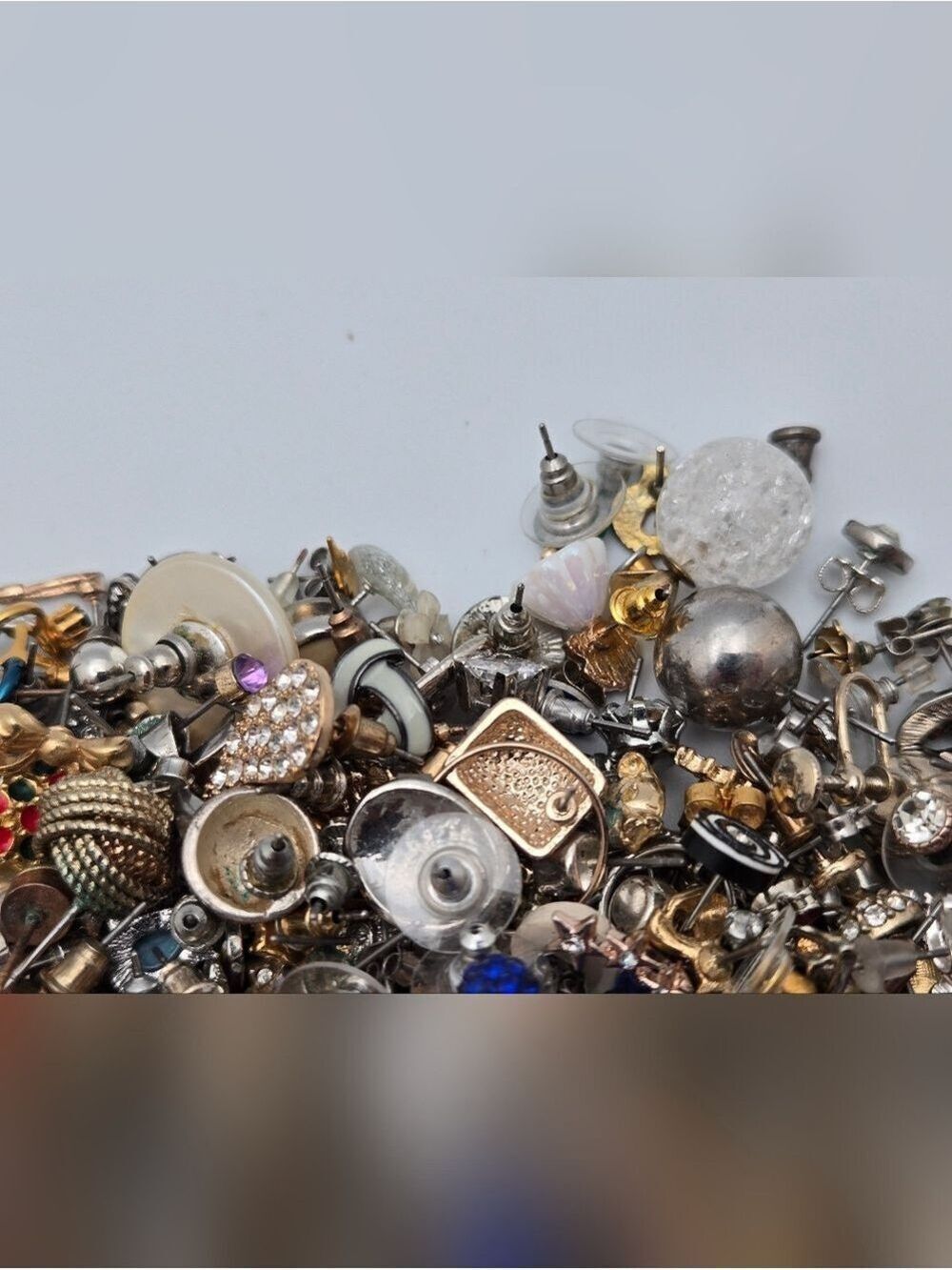 Lot Stud Earrings 2 lbs Jewelry  Faux Pearls DIY Craft Bundle - Picture 7 of 10